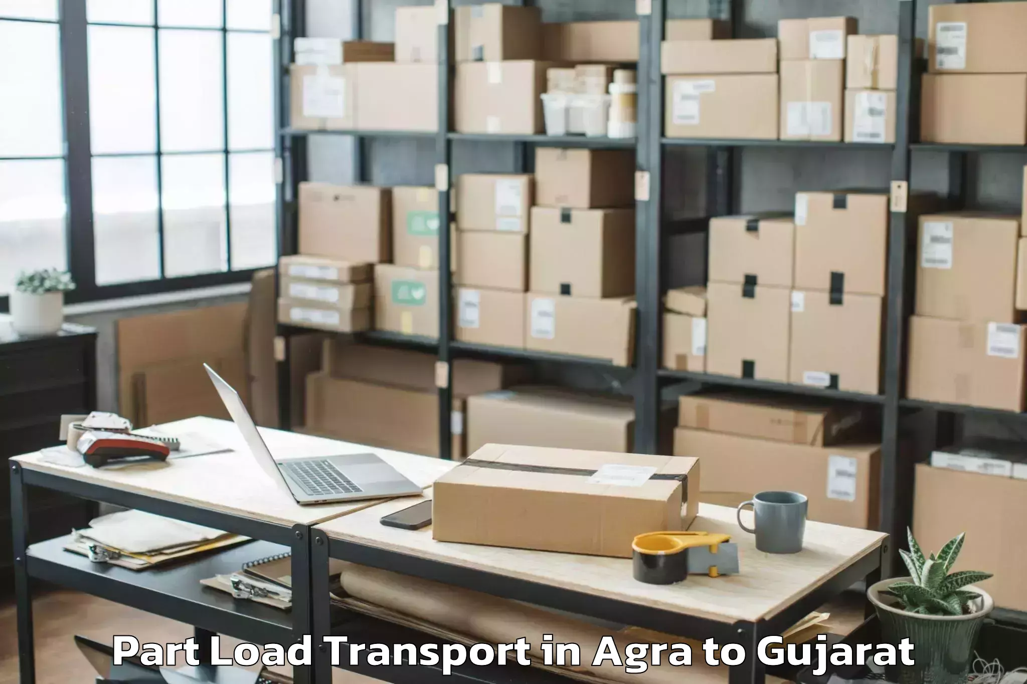 Book Agra to Gujarat Technological Universi Part Load Transport Online